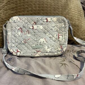 Vera Bradley Quilted Gray Crossbody Bag with Polar Bear Print